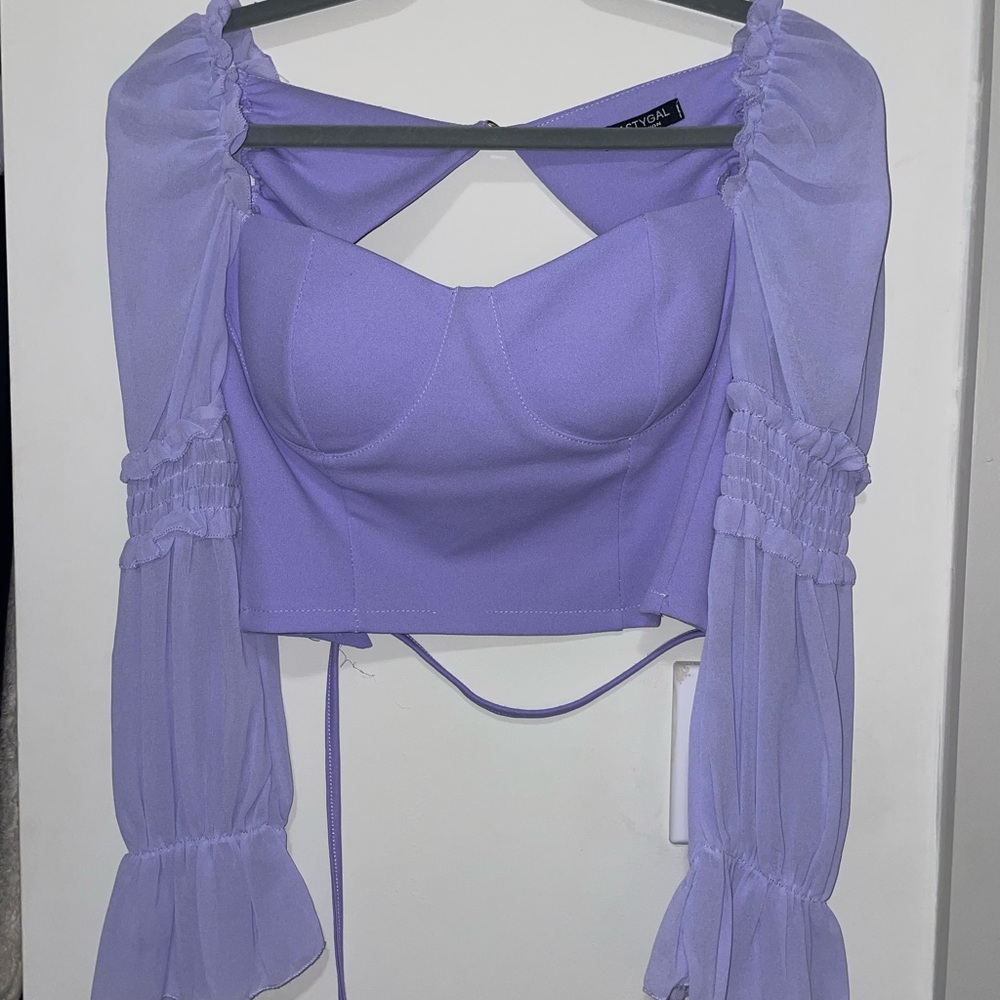 Nasty Gal open back tie blouse